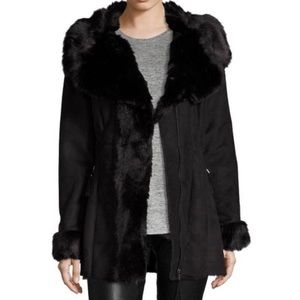 NWT Via Spiga Women's Faux Shearling Wrap Jacket, size L